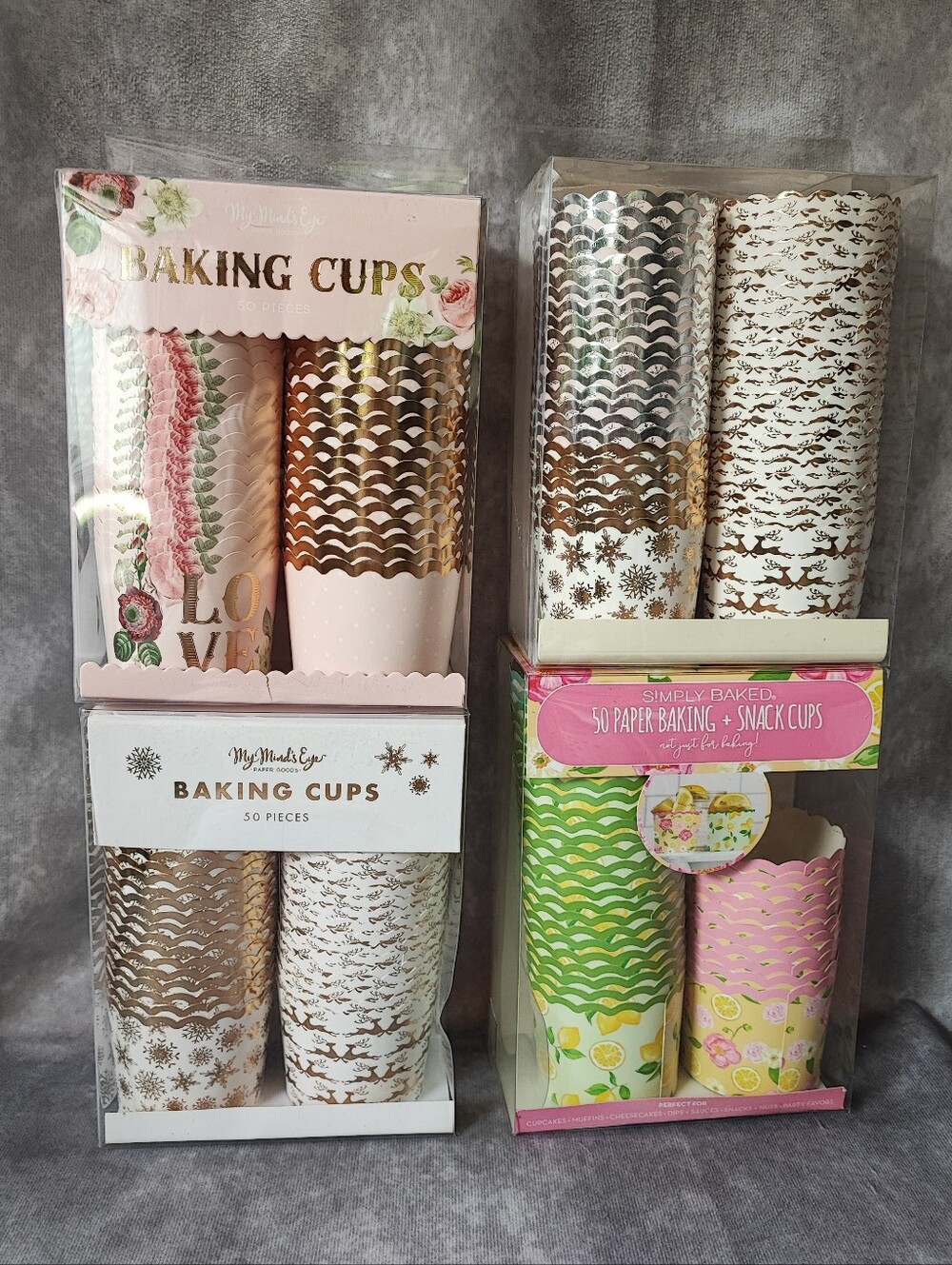Cupcake Liners Cardboard Holiday Nut Snack Party Cups Simply Baked Spring 4 Sets